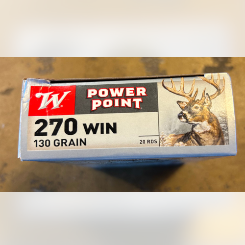 A box of Winchester Power Point ammunition with 