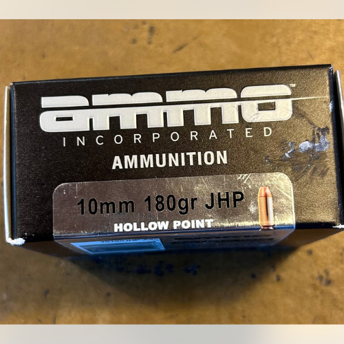 A black box of ammunition labeled 