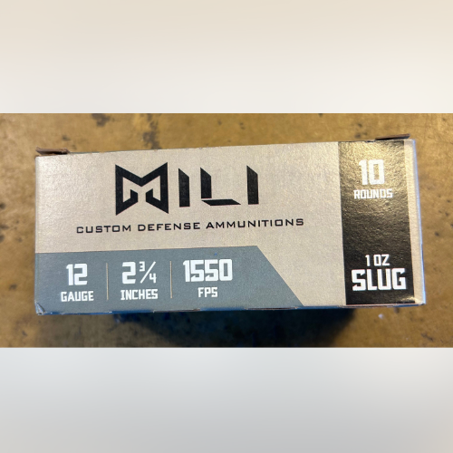 Box of MILI Custom Defense Ammunitions showing 
